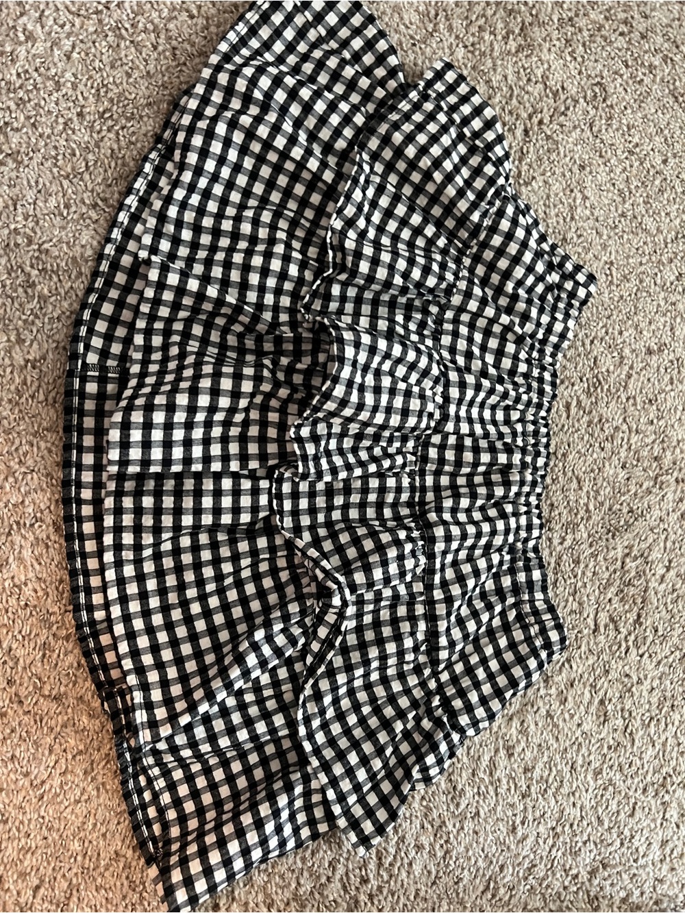 wild fable Black and White Gingham Ruffle Mini Skirt